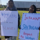 Somali protesters outside Pilgrim’s Pride meatpacking factory in Minnesota